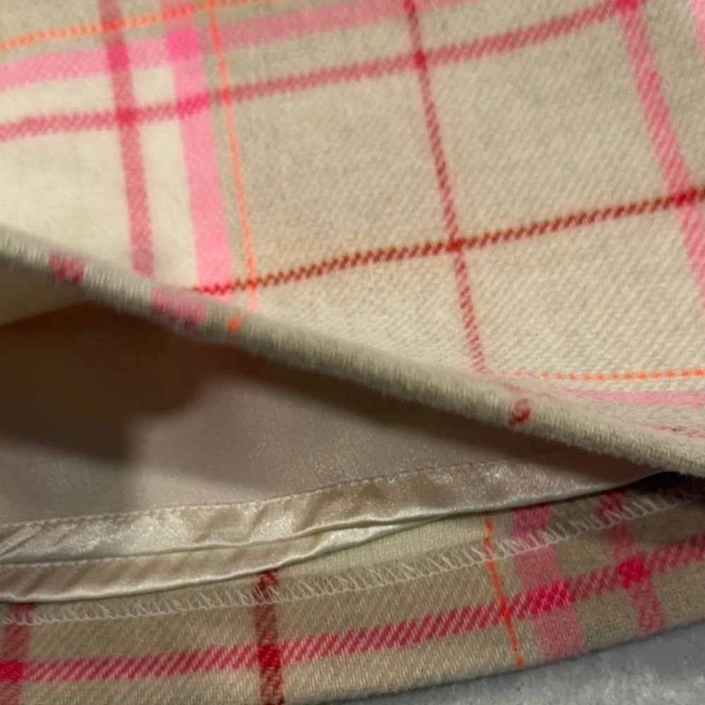 Gap Kids Pink & Tan Wool Blend Plaid Skirt — Size 4 Regular